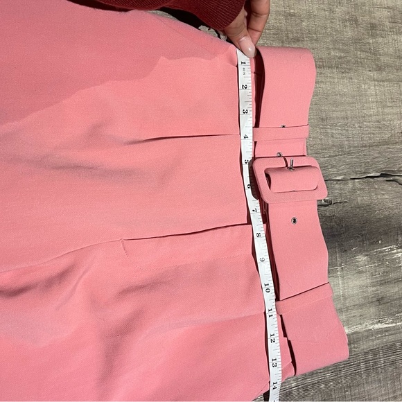 Zara pink High Waisted PANTS WITH FABRIC-COVERED BELT - Picture 14 of 15
